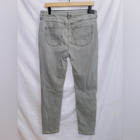 American Eagle AE Gray Wash Next Level Stretch Distressed Hi Rise Jegging Jean - Picture 7 of 7